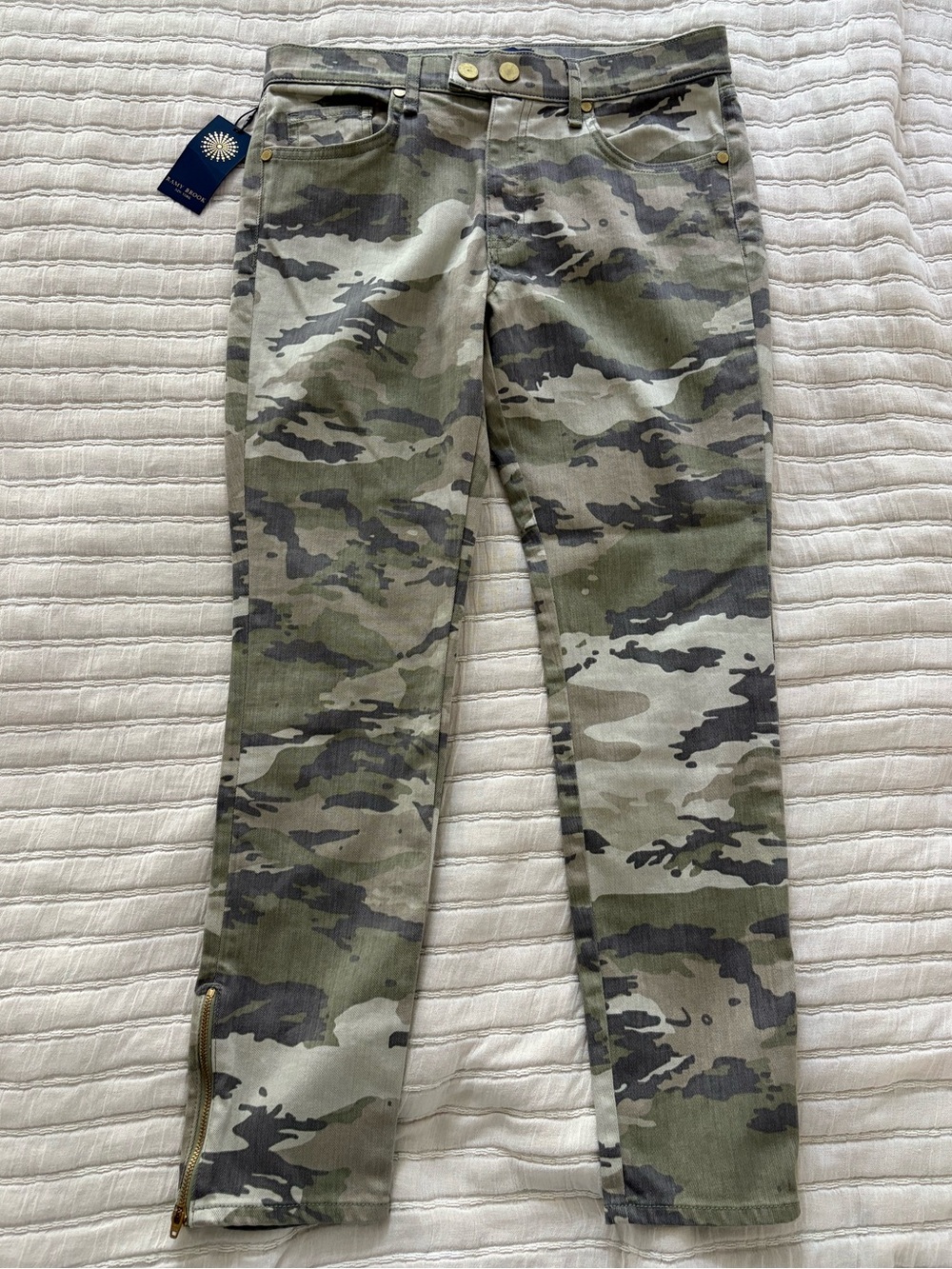 Ramy Brook Katie Mid Rise Skinny Camo Jeans Zipper Hem Women’s Size 29 NWT